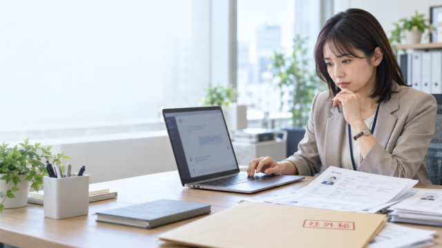 生成AIへの個人情報や機密情報の入力について確認する採用担当者