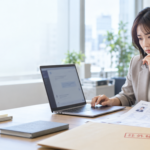 生成AIへの個人情報や機密情報の入力について確認する採用担当者